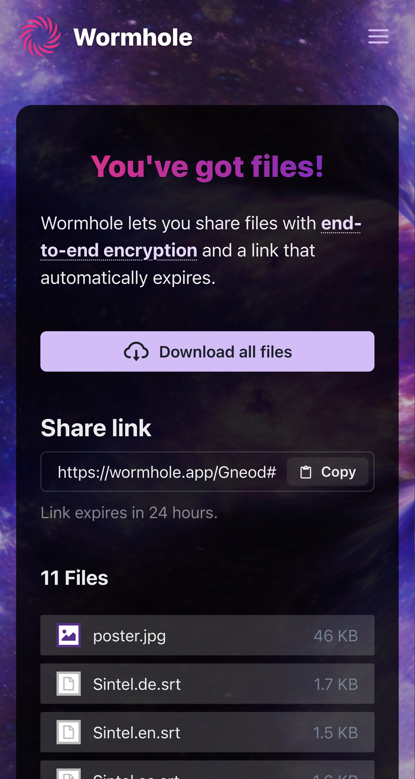 Wormhole screenshot